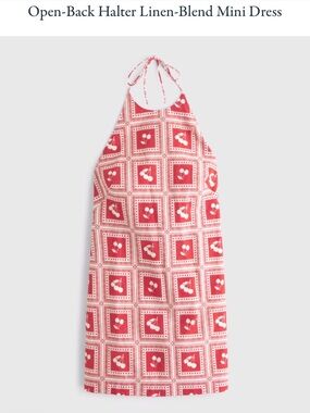 Abercrombie & Fitch Red and White Halter Dress